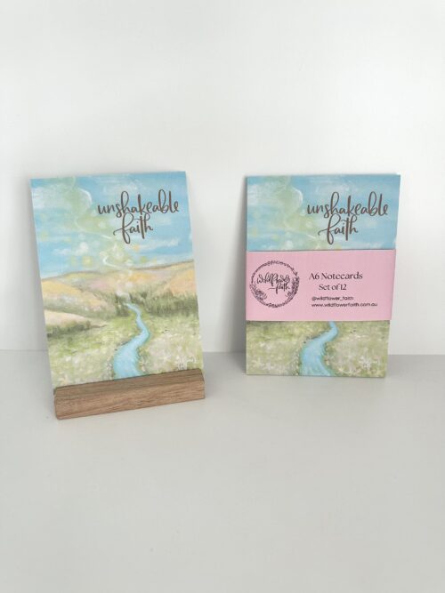 A6 Notecard Set Unshakable Faith Front