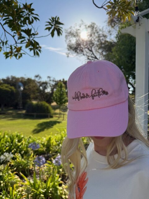 pink wildflower faith cap